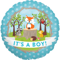 Woodland Baby Boy Holographic Balloon