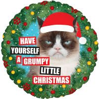 Grumpy Cat® Christmas Holographic Balloon