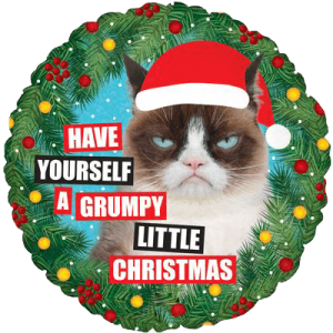 Grumpy Cat® Christmas Holographic Balloon Small Image