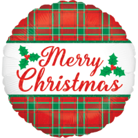 Christmas Plaid Holographic Balloon