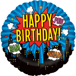 Superhero Birthday Holographic Balloon Small Image