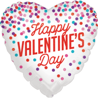 Glittering Valentine Confetti Holographic Balloon
