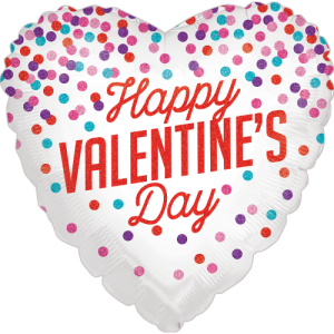 Glittering Valentine Confetti Holographic Balloon Small Image