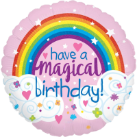 Glitter Magical Rainbow Birthday Balloon