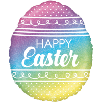 Pastel Rainbow Easter Egg Holographic Balloon