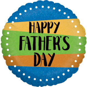 Fathers Day Colour Bands Holographic Balloon Small Image