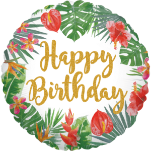 Tropical Birthday Holographic Balloon Small Image