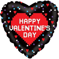 Pixel Valentine Holographic Balloon