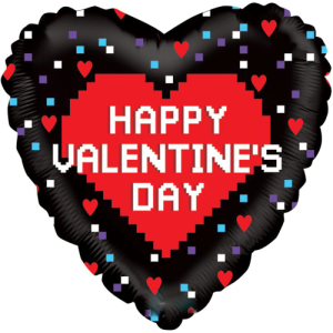 Pixel Valentine Holographic Balloon Small Image