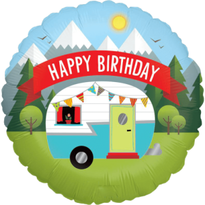 Happy Birthday Camper Balloon Small Image