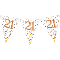 Happy 21st Birthday Rose Gold Bunting In The Box Additional Gift