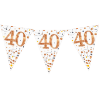 Happy 40th Birthday Rose Gold Bunting In The Box Additional Gift