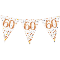 Happy 60th Birthday Rose Gold Bunting In The Box Additional Gift