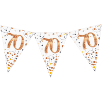 Happy 70th Birthday Rose Gold Bunting In The Box Additional Gift