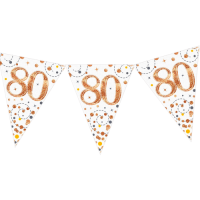 Happy 80th Birthday Rose Gold Bunting In The Box Additional Gift