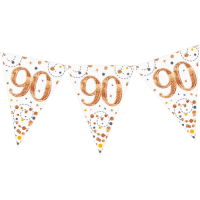 Happy 90th Birthday Rose Gold Bunting In The Box Additional Gift