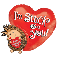 Stuck on You Hedgehog Valentine Balloon