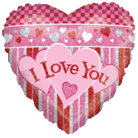 I Love You Stripes and Hearts Balloon