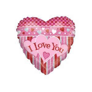 I Love You Stripes and Hearts Balloon Small Image