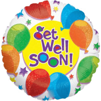 Balloons Stars Get Well Holographic Balloon