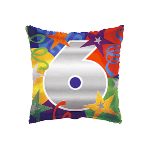 19" Square Six Balloon Small Image