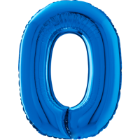 Large Blue 0 Balloon