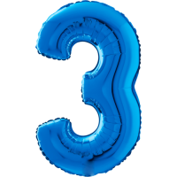 Large Blue 3 Balloon
