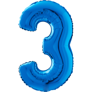 Large Blue 3 Balloon Small Image