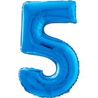 Large Blue 5 Balloon
