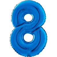 Large Blue 8 Balloon