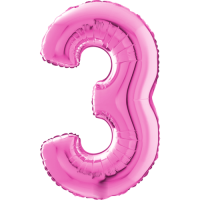 Large Pink 3 Balloon
