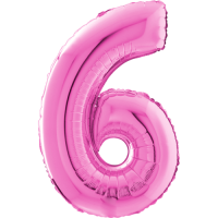 Large Pink 6 Balloon