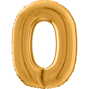 Large Gold 0 Balloon Small Image