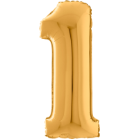 Large Gold 1 Balloon