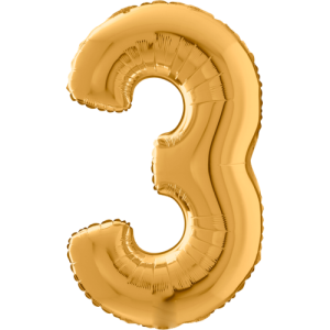 Large Gold 3 Balloon Small Image