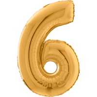 Large Gold 6 Balloon