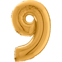 Large Gold 9 Balloon