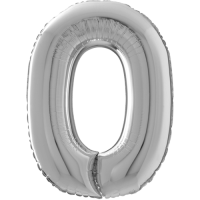 Large Silver 0 Balloon