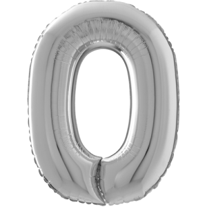 Large Silver 0 Balloon Small Image
