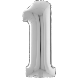 Large Silver 1 Balloon Small Image