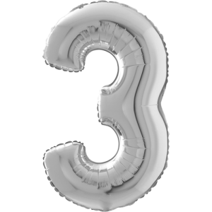 Large Silver 3 Balloon Small Image