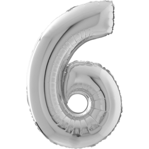 Large Silver 6 Balloon Small Image