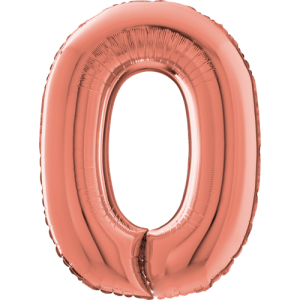 Large Rose Gold 0 Balloon Small Image