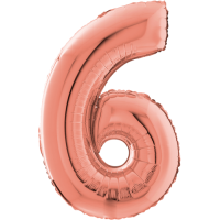 Large Rose Gold 6 Balloon