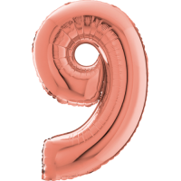 Large Rose Gold 9 Balloon