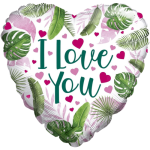 Love Hearts and Leaves Balloon Small Image