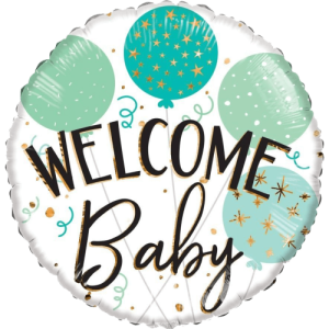 Welcome Baby Green Balloons Balloon Small Image
