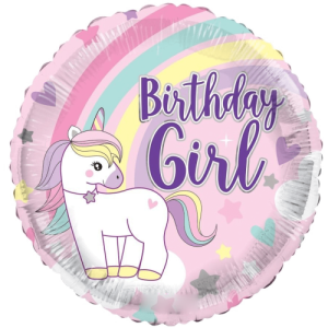 Birthday Girl Unicorn Balloon Small Image