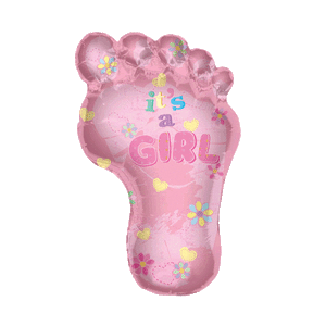 It's a Girl Footprint Balloon Small Image