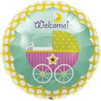 Welcome Baby Buggy Colourful Balloon
